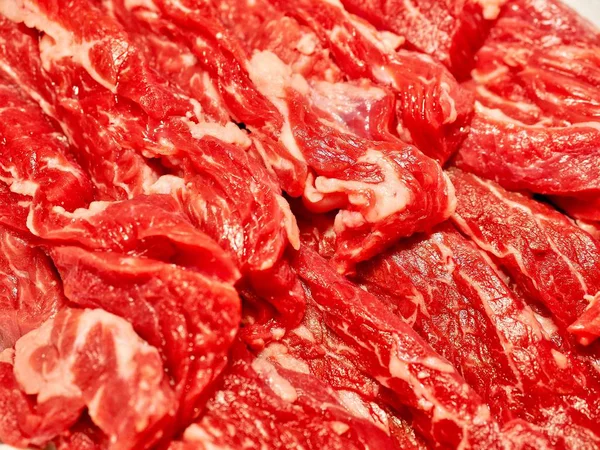 Korean Fresh Sliced Beef Background — Stock Photo, Image