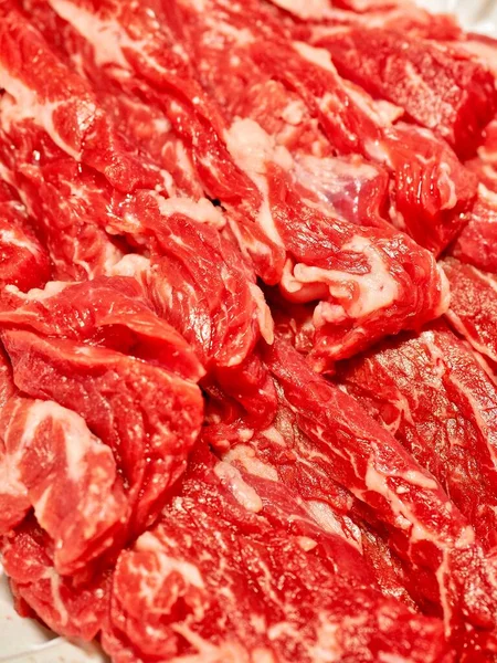 Coreano Fresco Cortado Carne Fundo — Fotografia de Stock