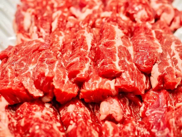 Fondo Coreano Carne Fresca Rodajas —  Fotos de Stock