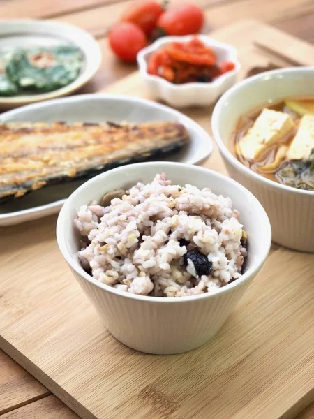 Korean home food, Set Menu with Grilled Mackerel