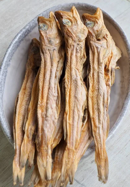 Korean Dried Fish Little Pollack Nogari — Stock Photo, Image