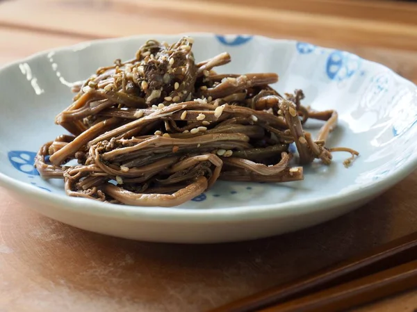 Koreański Tradycyjne Jedzenie Bracken Danie Stronie — Zdjęcie stockowe