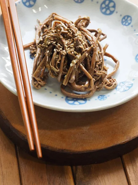 Coreano Tradicional Comida Bracken Prato Lateral — Fotografia de Stock