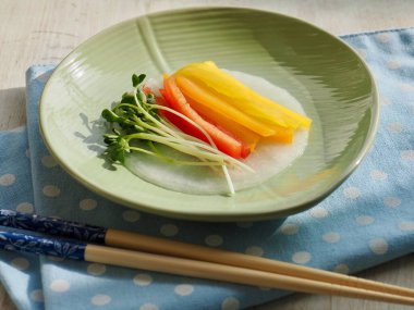 Kore yemeği ssam turp ve sebze, garnitür