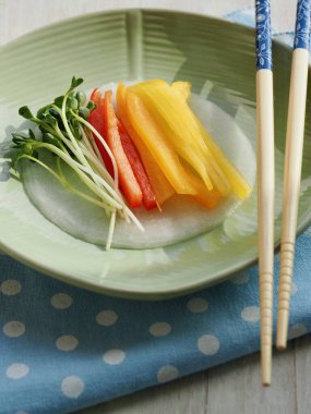 Kore yemeği ssam turp ve sebze, garnitür