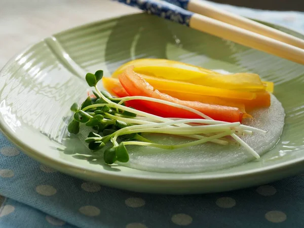 Korean food ssam radish and vegetable, side dish — Stock Image Korean Food Ssam Radish Vegetable Side Dish Royalty Free Stock Photos