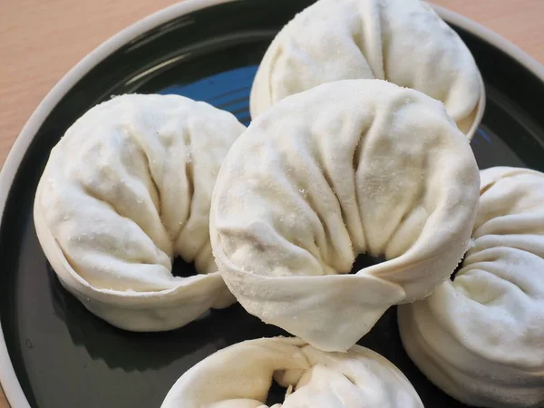 Asiatische Lebensmittel Tiefkühlknödel Runde Form — Stockfoto