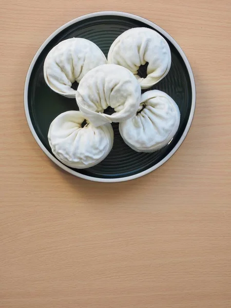 Asiático Alimentos Congelados Bolinhos Forma Redonda — Fotografia de Stock