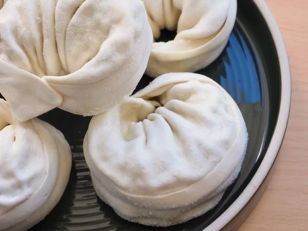 Asiático Alimentos Congelados Bolinhos Forma Redonda — Fotografia de Stock