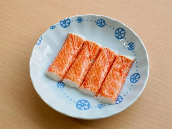 Square Crab Meat Served Porcelain Dish — Stock Photo, Image