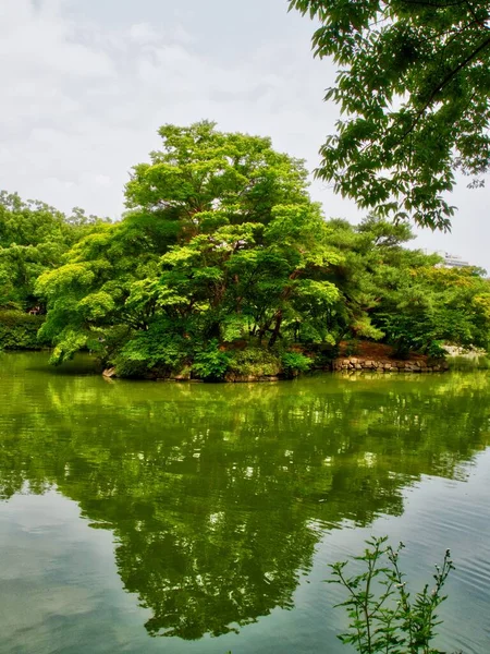 Coreano Changgyeonggung Chundangji Lagoa Floresta — Fotografia de Stock