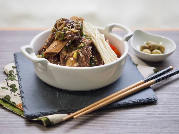 Korean Food Braised Short Ribs Beef Rib Steak — Stock Photo, Image