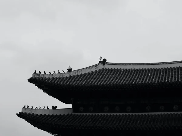 한국의 Changdeok Palace Black White Photo — 스톡 사진