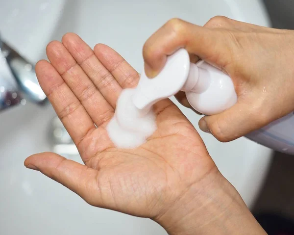 Διαδικασία Πλύσης Χεριών Πρόληψη Της Λοίμωξης — Φωτογραφία Αρχείου