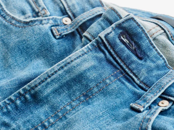 Denim Jeans Hintergrund Baumwollstoff — Stockfoto