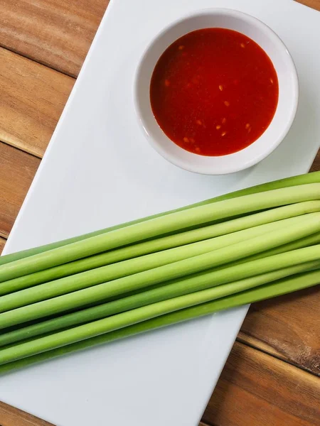 Comida Asiática Ingredientes Tallo Ajo Kochujang —  Fotos de Stock