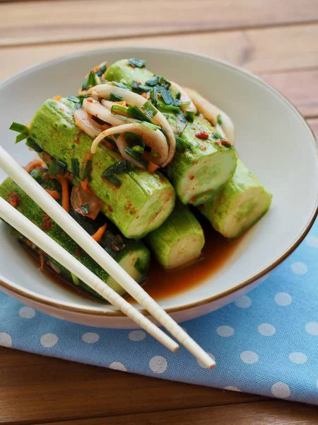 Korean food stuffedcucumberpickles, cucumberkimchi, Oi-so-bagi — Stock Image Korean Food Stuffedcucumberpickles Cucumberkimchi Bagi Stock Photo