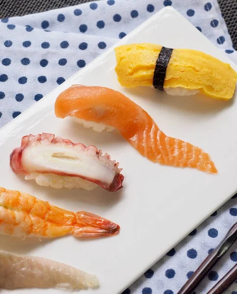 Japonské Tradiční Jídlo Různé Sushi — Stock fotografie