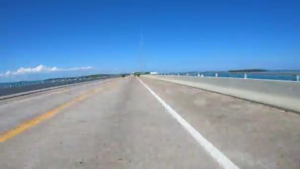 Timelapse - Driving down the road to Key West - Florida Keys Road - first person view - Timelapse — Stock Video
