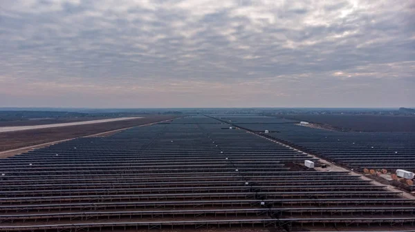 Aerial Photography Solar Panels Large Solar Power Station — Stock Photo, Image