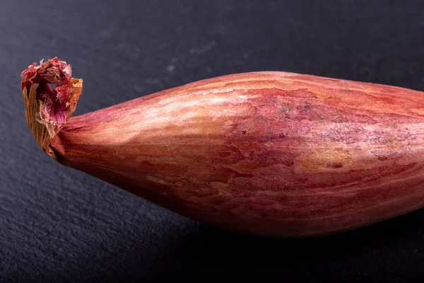 A shallot on a black background — Stock Photo, Image