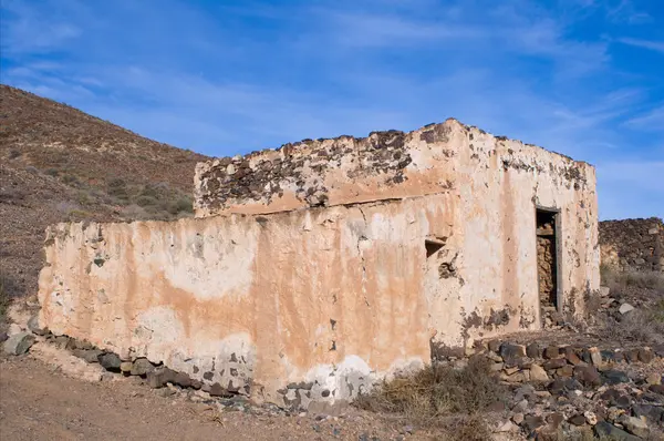 abandoned ruin of natural stones in the desert