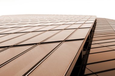 Modern cam ve çelik kule cephesi