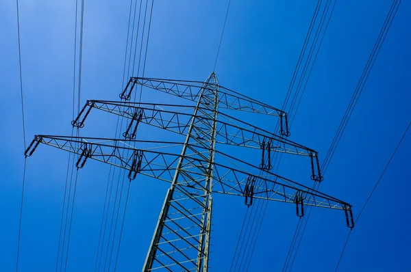 High Electricity Pylon Blue Sky — Stockfoto