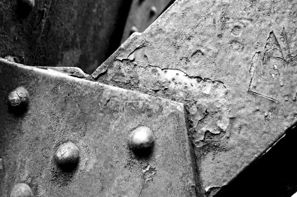 Old Riveted Weathered Steel Plates — Stock Photo, Image