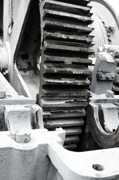 Detail Einer Alten Rostigen Industrieanlage Mit Stahlgetriebe — Stockfoto