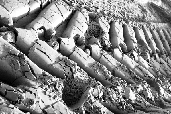 Reifenspuren Sand — Stockfoto