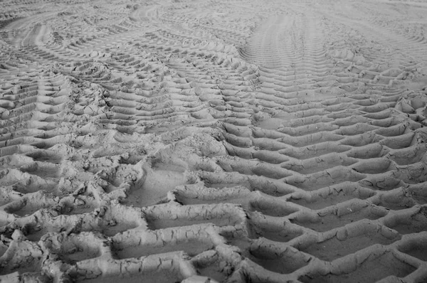 Tire Tracks Sand — Stock Photo, Image