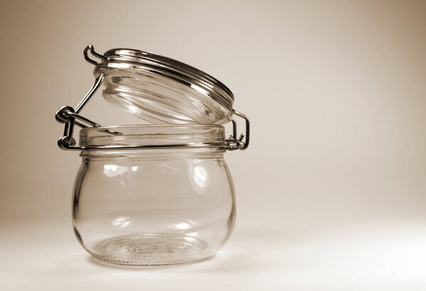 traditional old jam jars