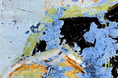 Soyut renklerle paslanmış yüzey