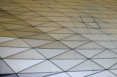 Paslanmaz çelikten yapılmış fütüristik çatı yüzeyi