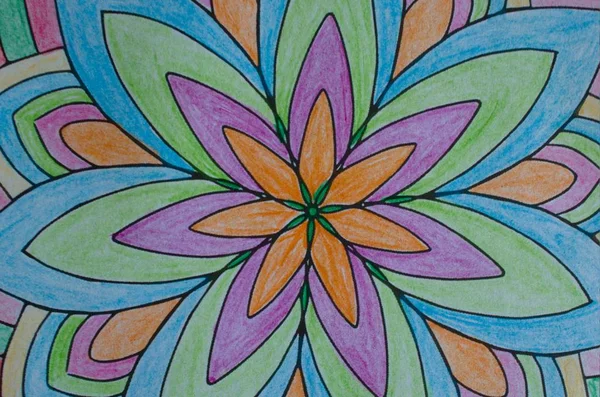 Detail Hand Painted Mandala — Stock Photo, Image