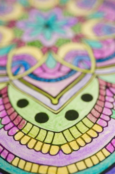 Detail Hand Painted Mandala — Stock Photo, Image