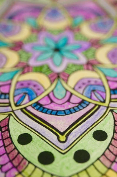 Detail Hand Painted Mandala — Stock Photo, Image