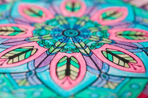 Detail Hand Painted Mandala — Stock Photo, Image