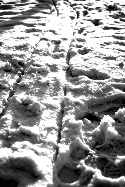 Грязный Снег Улице — стоковое фото