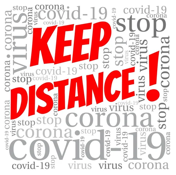 word cloud: keep your distance because of the risk of infection