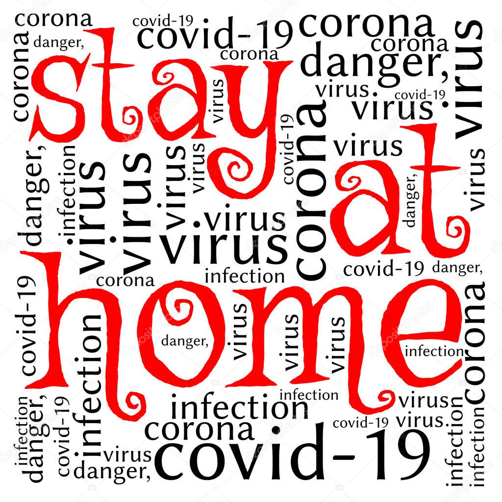 word cloud: stay at home