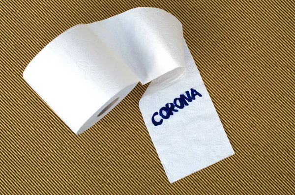 Rouleau Papier Toilette Avec Mot Corona — Photo