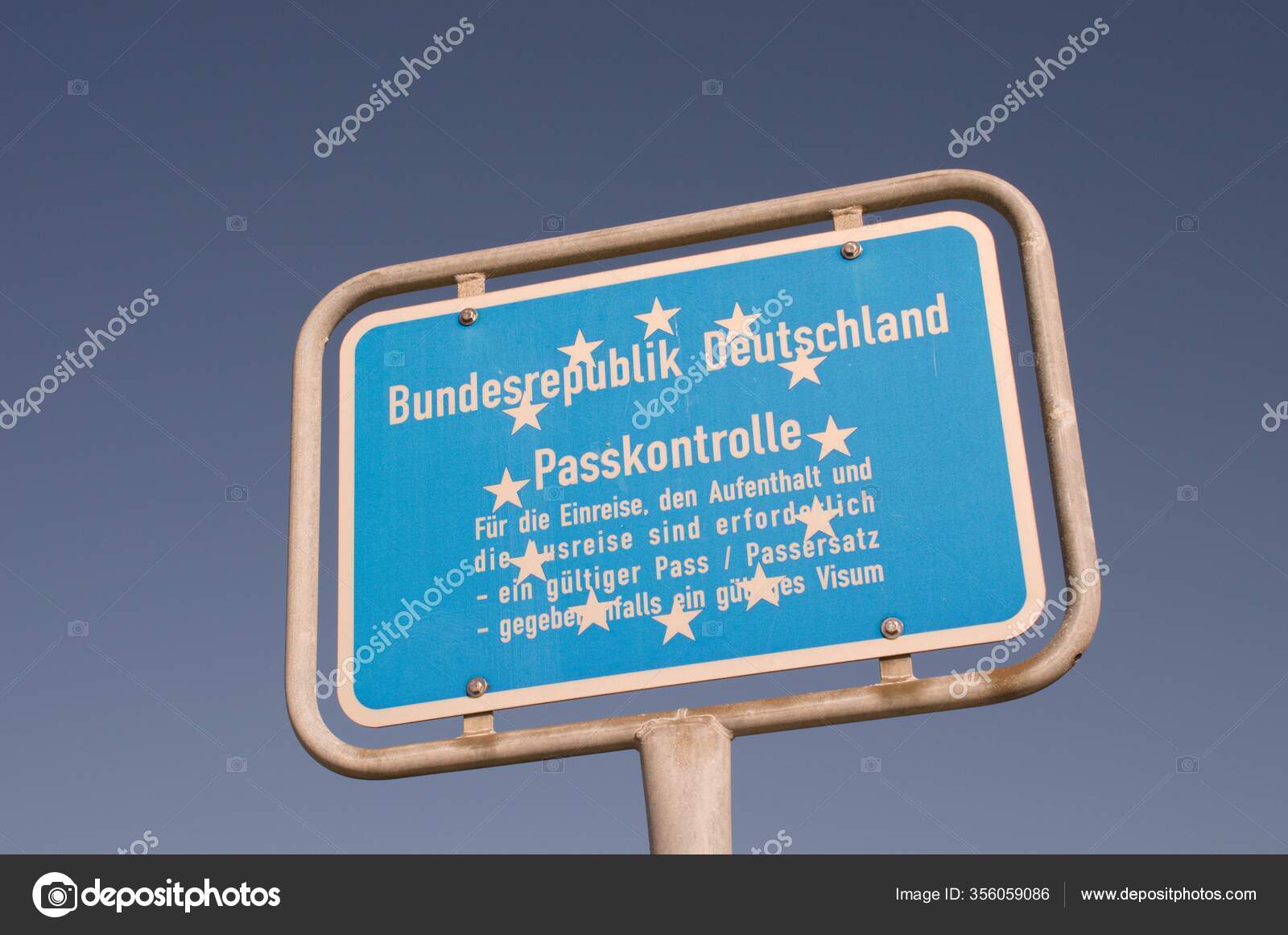 German Sign Bundesrepublik Deutschland Passkontrolle Translated Federal Republic Germany Passport Stock Photo C Digitalmiket
