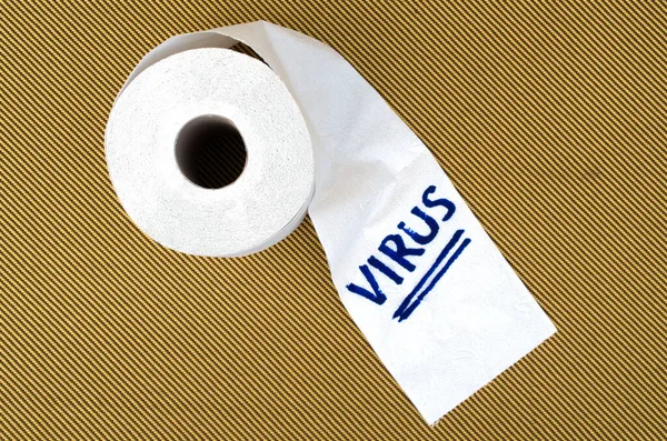 Toilet Paper Roll Word Virus — Stock Photo, Image