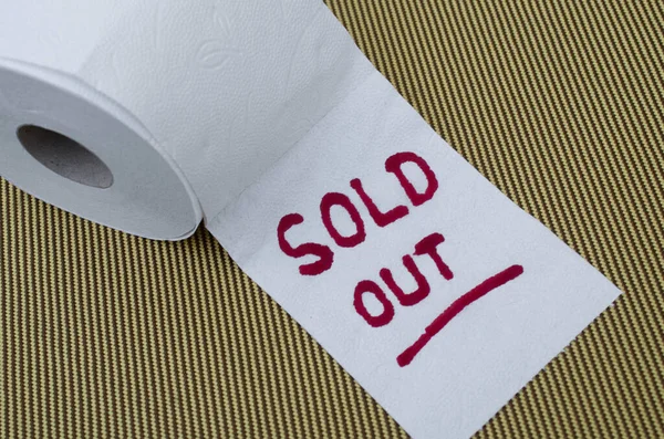 Toilet Paper Roll Words Sold Out — Stock Photo, Image