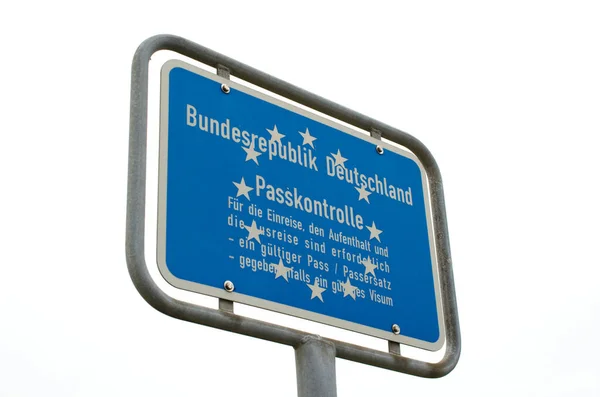 Letrero Alemán Bundesrepublik Deutschland Passkontrolle Traducido República Federal Alemania Control — Foto de Stock
