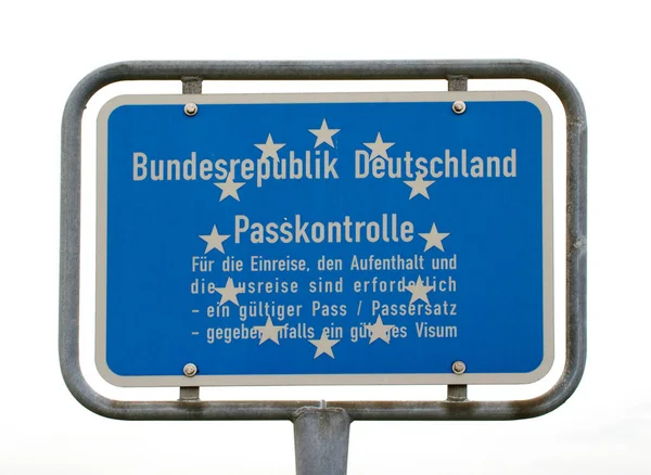 Letrero Alemán Bundesrepublik Deutschland Passkontrolle Traducido República Federal Alemania Control — Foto de Stock