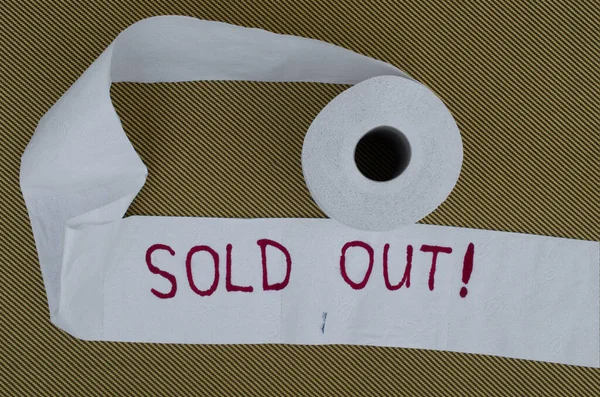 Toilet Paper Roll Words Sold Out 로열티 프리 스톡 사진
