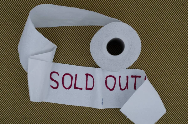 Toilet Paper Roll Words Sold Out 스톡 이미지